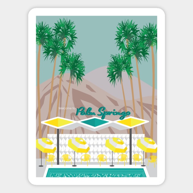Palm Springs Pool Magnet by jenblove